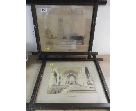 Pair of Framed Vintage Photographs of Chittlehampton Church 