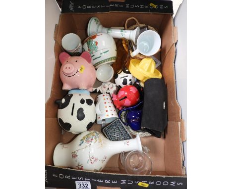 Box of Misc - Piggy Banks and Vintage Purse etc 