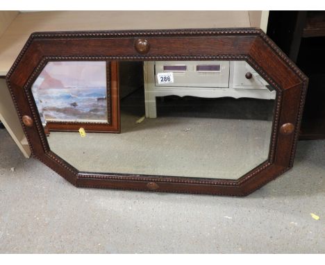 Vintage Wood Framed Bevel Edge Mirror 