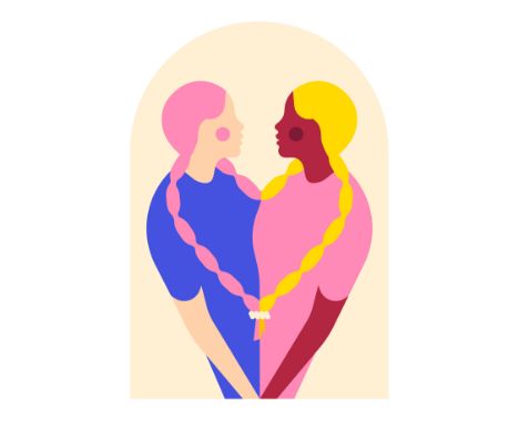 CECILIA CASTELLI (Varese, 1991)."Lovers", 2021.Digital art on fine art paper.Limited edition, 1/5.Size: 59,4 x 42 cm.Cecilia 