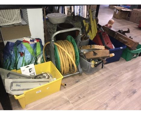 HUGE LOT OF TOOLS & GARDEN HOSE ETC