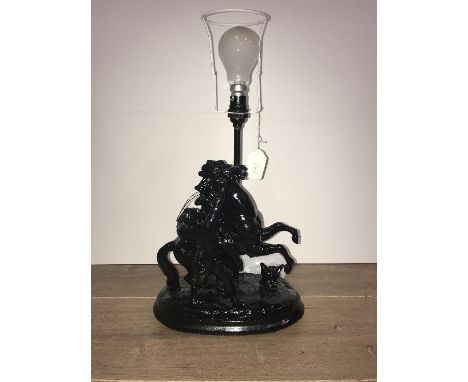 VINTAGE LAMP OF REARING HORSE