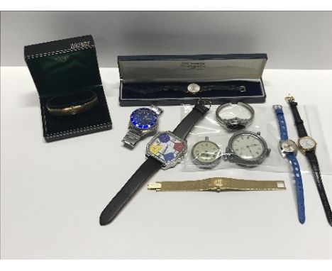 1 BOX OF WATCHES - ROTARY ETC