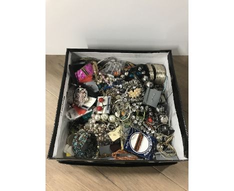 BOX OF COSTUME JEWELLERY