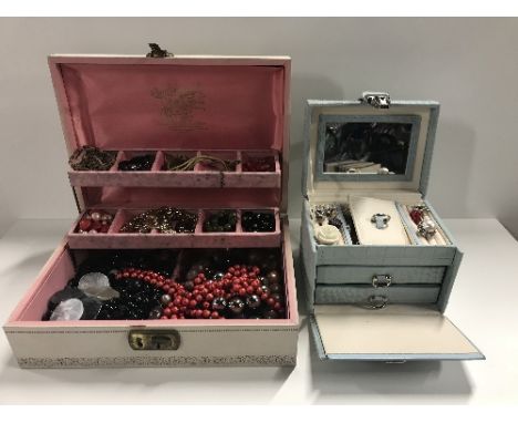 2 BOX OF COSTUME JEWELLERY