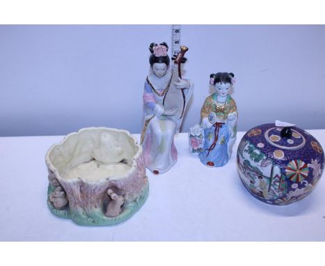 A selection of oriental ceramics and a Sylvac planter 