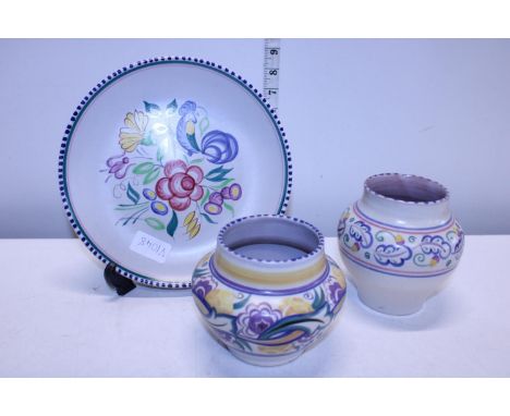 Three pieces of collectable Poole pottery 