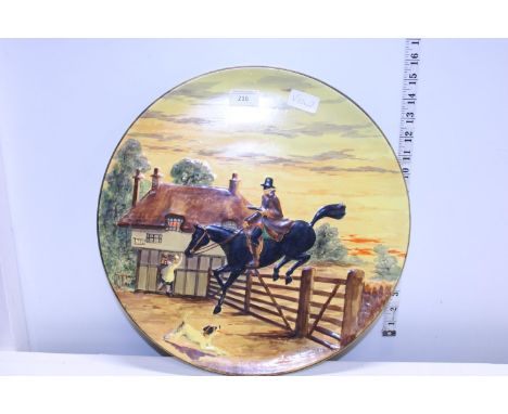 A large vintage Burley ware charger Depicting Dick Turpin 