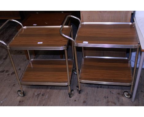Two vintage tea trollies. postage unavailable. 