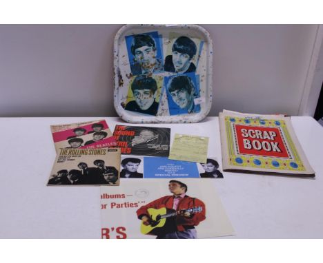 A job lot of pop memorabilia including records, The Beatles, The Rolling Stones etc 