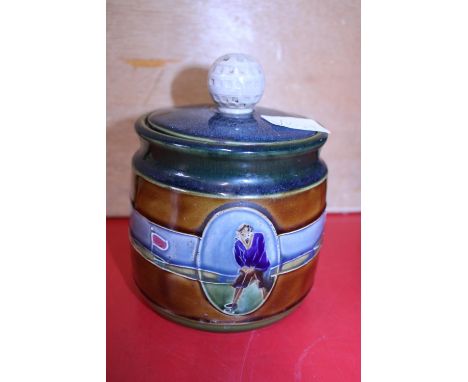 A vintage Horn Denby tobacco jar 