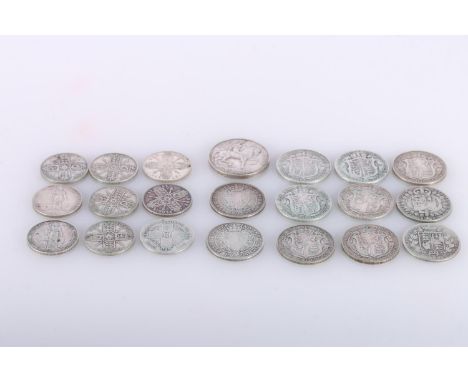 UNITED KINGDOM pre 1920 silver coinage from circulation to include half crowns 1892, 1893, 1894, 1908, 1909, 1914, 1915 and 1