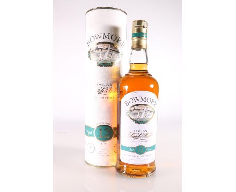 BOWMORE 12-year-old Islay single malt Scotch whisky, old style bottling with pictorial vignette, 40% abv. 70cl, with tube. 