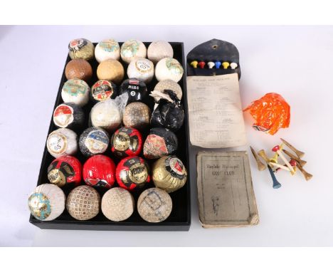 Collection of vintage golf balls including Slazenger Top T Pennant, Dunlop Warwick, Dunlop 65, Uniroyal Plus 6 etc. some stil