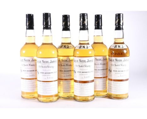 Six bottles of BAILIE NICOL JARVIE BNJ very old reserve blended Scotch whisky, sole proprietors Nicol Anderson &amp; Co Ltd o