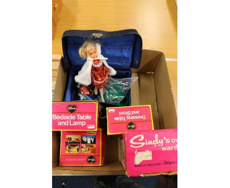 Pedigree Sindy toys to include 44505 Dressing Table and Stool boxed, 44506 Bedside Table and Lamp boxed, 44520 Armchair boxes