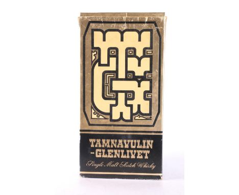 TAMNAVULIN-GLENLIVET 8 year old single malt Scotch whisky, old style bottling, 75° proof, 26 2/3 fluid ounces, boxed. 