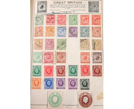 Stamp collection held in a red Movaleaf album, mostly 20th century material including SAAR, RUSSIA, TURKEY, PERSIA, MONTENEGR