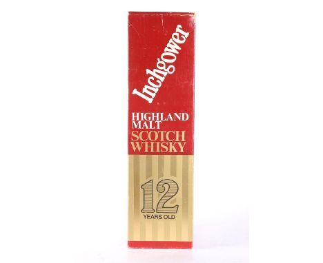 INCHGOWER 12 year old deluxe Highland single malt Scotch whisky, 26 2/3 fluid ounces, 70° proof, boxed. 