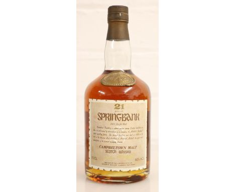 SPRINGBANK 21 year old Campbeltown single malt Scotch whisky, 70cl 46% abv. 