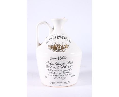BOWMORE 15 year old single malt Scotch whisky, bottled in a ceramic flagon to commemorate the Glasgow Garden Festival 1988, 7