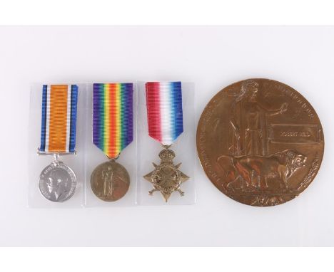 Medals of 2842 Private Robert Reid of the 7th Battalion Black Watch Royal Highlanders who was killed in action KIA on 16th Ju