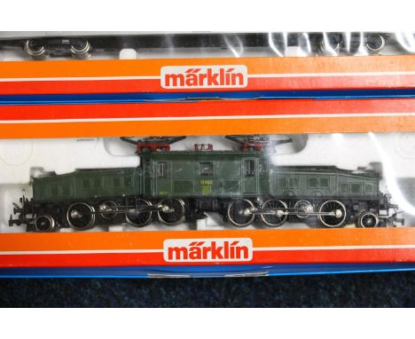 Three Marklin of Germany OO gauge HO Scale model railway locomotives including 3056 crocodile locomotive 13302, 3077 DRG Kruc