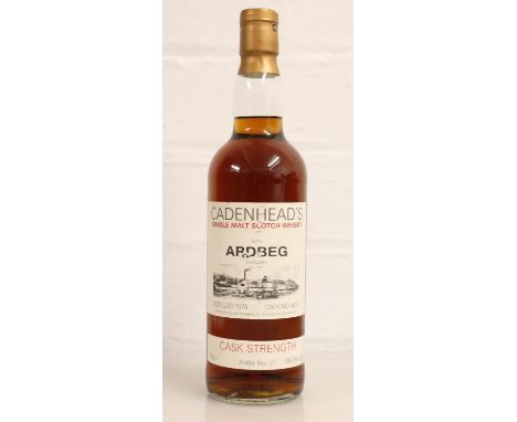 ARDBEG 1978 single cask Islay single malt Scotch whisky, from cask number 4825, bottled by Cadenhead's of Aberdeen, bottle nu