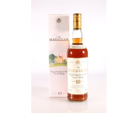 MACALLAN 10-year-old single malt Scotch whisky, old style cream and gilt label, 40% abv., 70cl, boxed. 