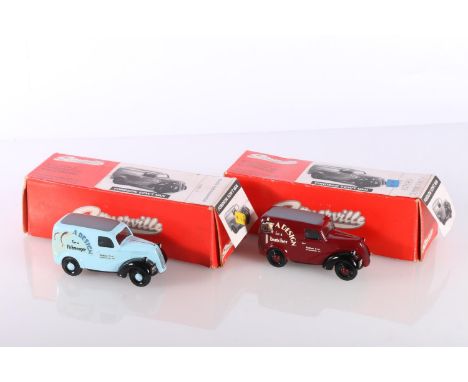 Two Somerville Models 1:43 scale Fordson 5cwt vans to include Fishmonger Demo and Butcher Demo, both boxed. (2) 