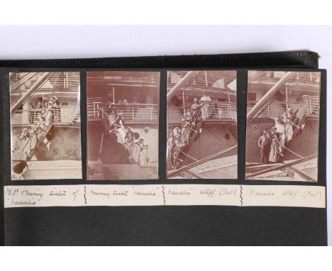 WWI era album of photographs, many taken aboard the Hospital ship HMHS Neuralia, the majority of the images are taken around 