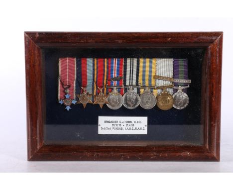 Miniature medals of Brigadier Cornelius Joseph Tobin CBE of the 3rd/2nd Punjab Regiment Indian Army Ordnance Corps (1910-1998