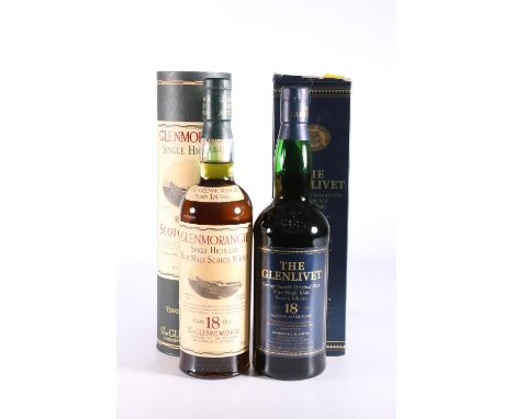 GLENMORANGIE 18-year-old single malt Scotch whisky, old style label with images of the distillery vignette, 43% abv. 70cl wit