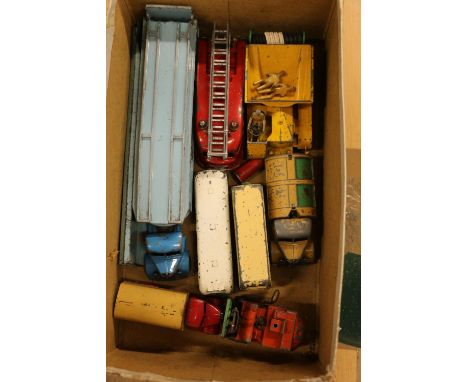 Dinky Toys model vehicles to include Trojan Cydrax van, 30V NCB Electric van, Coventry Climax Fork Lift Truck, Dinky Toys Car