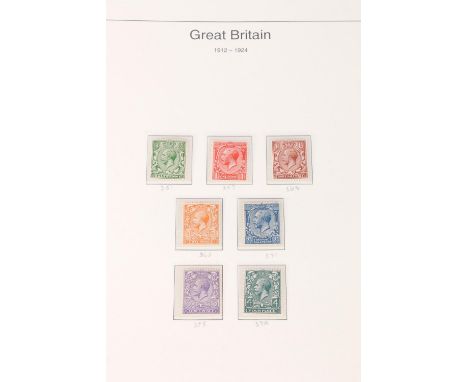 GB King George V KGV stamp collection including halfpenny green unused with R21 control margin, penny red with Q32 control ma