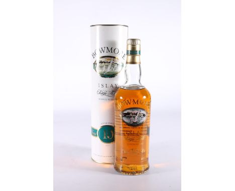 BOWMORE 10-year-old Islay single malt Scotch whisky, old style bottling with pictorial vignette, 40% abv. 70cl, with tube. 