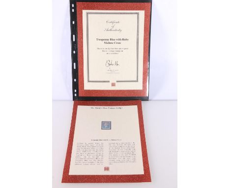 GB Queen Victoria QV two penny 2d blue with ruby Maltese cross cancel, position letters 'GC', four margins, with certificate 