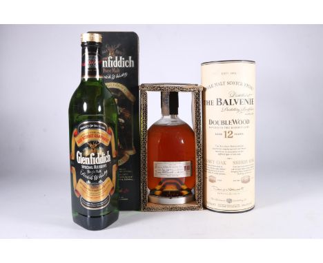 Three bottles of single malt Scotch whisky to include GLENFIDDICH Special Reserve 70cl 40% abv. in Clans of the Highlands of 