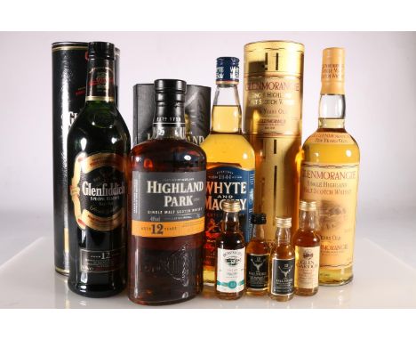 Three bottles of single malt Scotch whisky to include GLENMORANGIE 10 year old 40% abv. 70cl with tube, GLENFIDDICH 12 year o