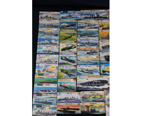 Model kits to include Revell Miniships x12, Tamiya waterline kits x14, Fujimi waterline ship models x 9, Matchbox 40167 Battl