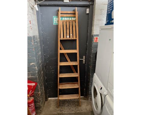 Vintage 5 thread stripped and waxed wooden stepladders. 