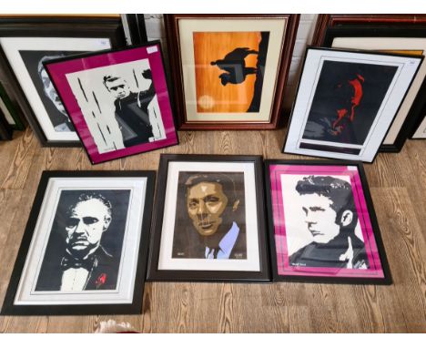 Harvey Seager (b1950, Ringmaster at Blackpool Tower), a series of original works, portraits of celebrities, Marlon Brando (x2
