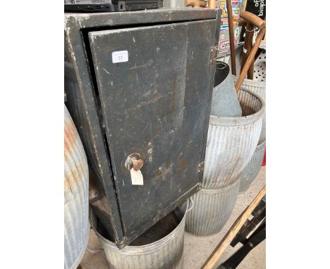 A vintage aluminium cabinet. 