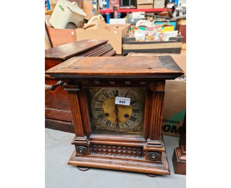 An antique PHS (Philip Haas) German clock in wooden case, height 31cm. 