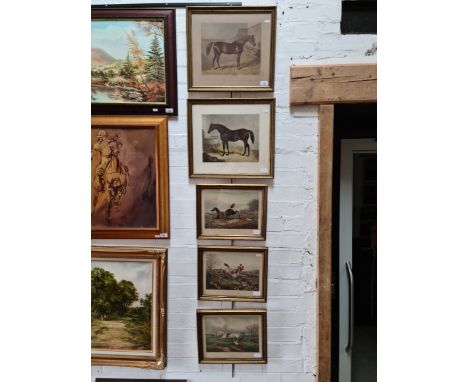 Five hand coloured engravings; three after H Alken, from the series 'Fores's Hunting Casualties', 'A Mutual Determination', '