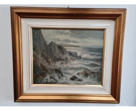 Continental 20th century school, oil on board, seascape, 29.5cm x 23.5cm, signed 'Lori' to lower right, framed. 