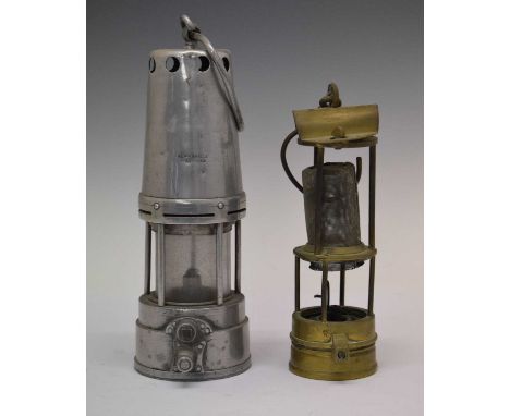 Laidler of Durham Clanny type miner's safety lamp stamped 'R S', 20cm high, together with a Suy's Shield miner's lamp, 24cm h
