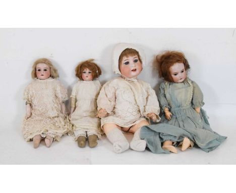 Early 20th Century bisque headed doll with jointed composition body, the neck impressed ‘Heubach Koppelsdorf / 300-8 /Germany
