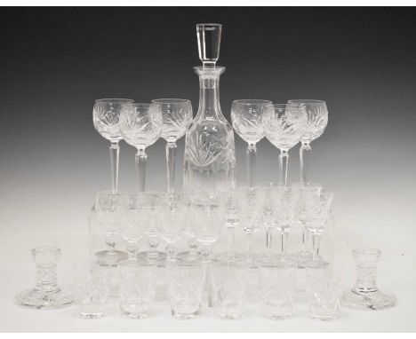 Quantity of Waterford Crystal to include Ashling pattern, six hock glasses, six sherry glasses, six colleen white wine glasse