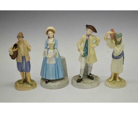 Four Royal Worcester 'Hadley Collection' figures, including 'Eastern Watercarrier', 'The Gallant', 'The Gallant's Lady' etc, 